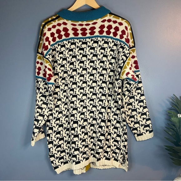 Dia North of Boston Vintage 1997 Horse Print Button Up Cardigan Sweater - Picture 2 of 9